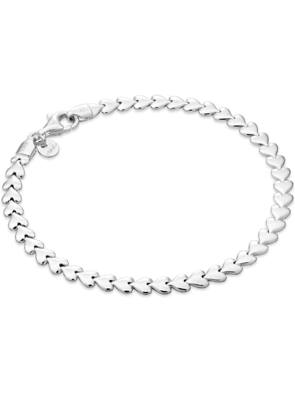 Elegant 925 Sterling Silver Heart Link Tennis Bracelet for Women - Italian